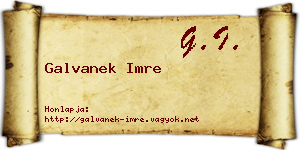 Galvanek Imre névjegykártya